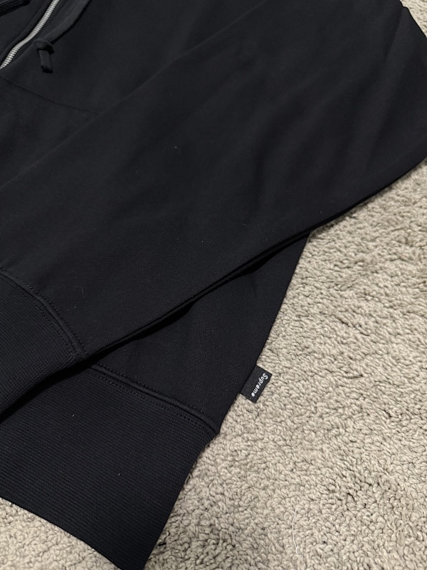 Grey/Black Sup Small Box Zip-Up Hooded Sweatshirt 4