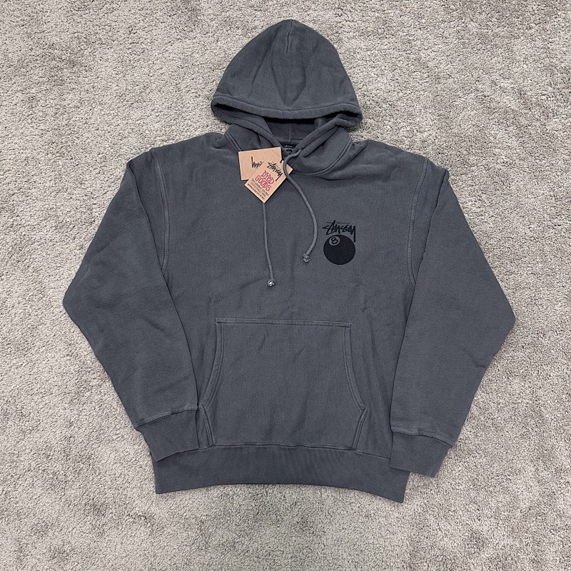 Stu 8Ball Pig. Dyed Hoodie Black 4
