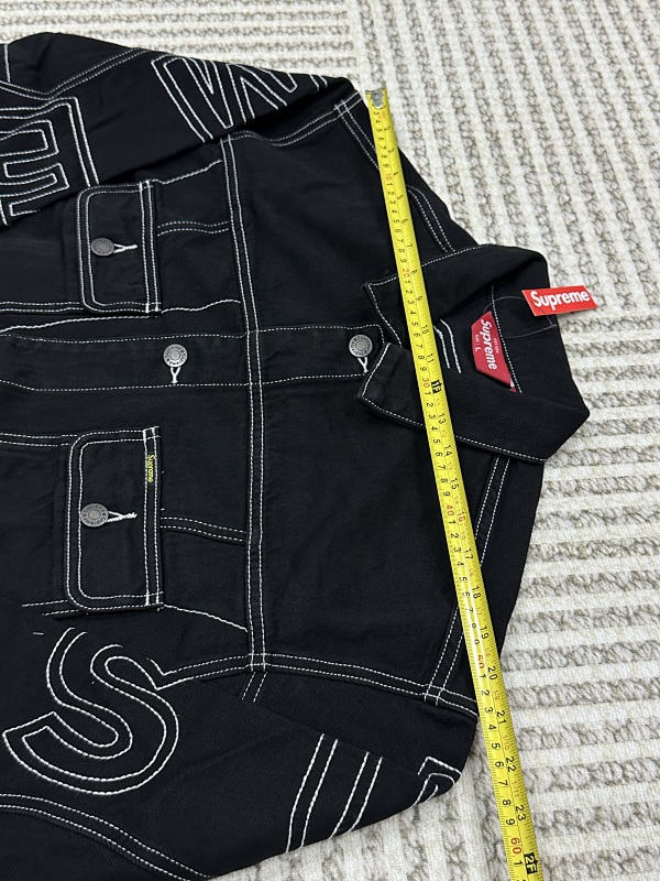 Radial Embroidered Denim Trucker Jacket 5