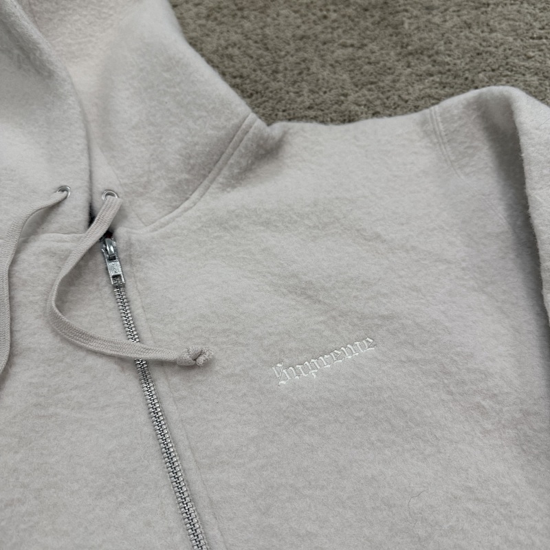 Supreme Pilled Cream Zip Hoodie 5