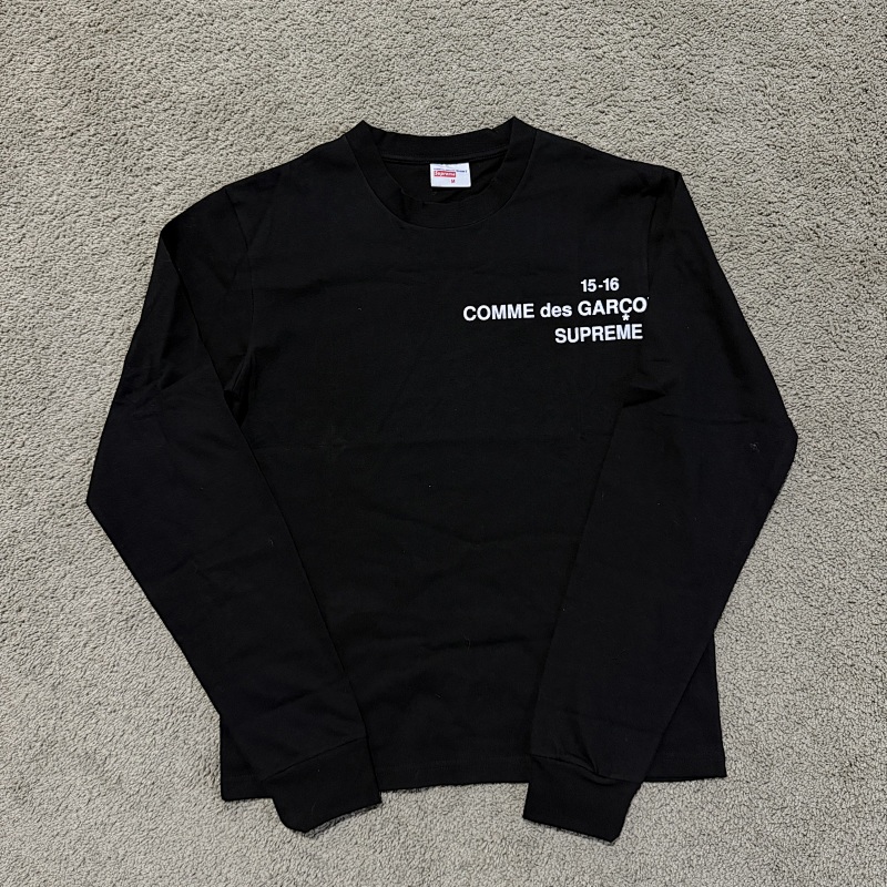 Sup CDG Long Sleeve Tee Black/White[size One Up Pls] 10