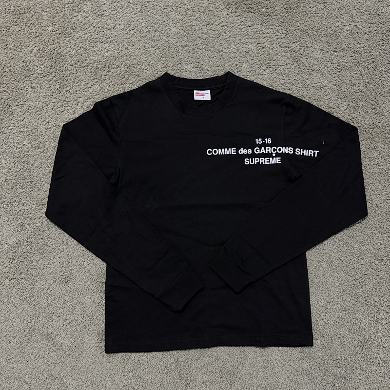 Sup CDG Long Sleeve Tee Black/White[size One Up Pls] 6
