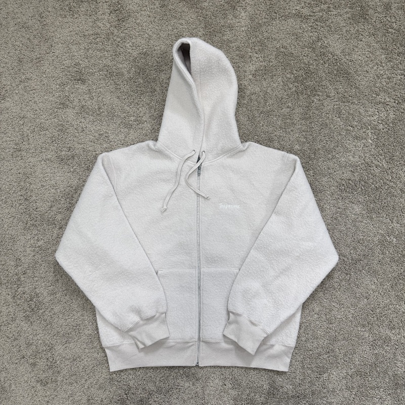 Supreme Pilled Cream Zip Hoodie 3