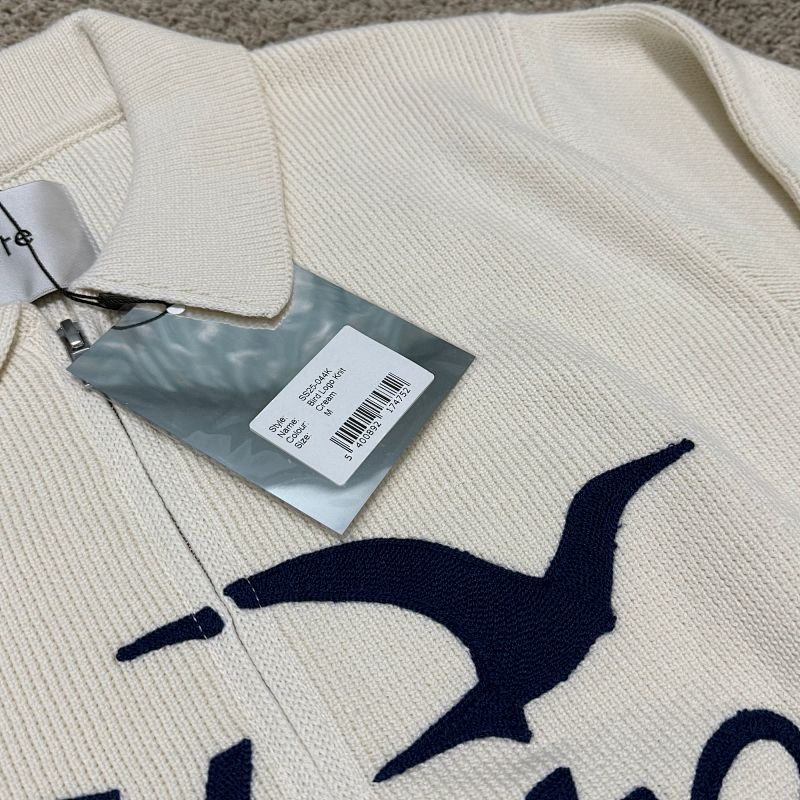 A*te Bird Zip Up Knit Cream