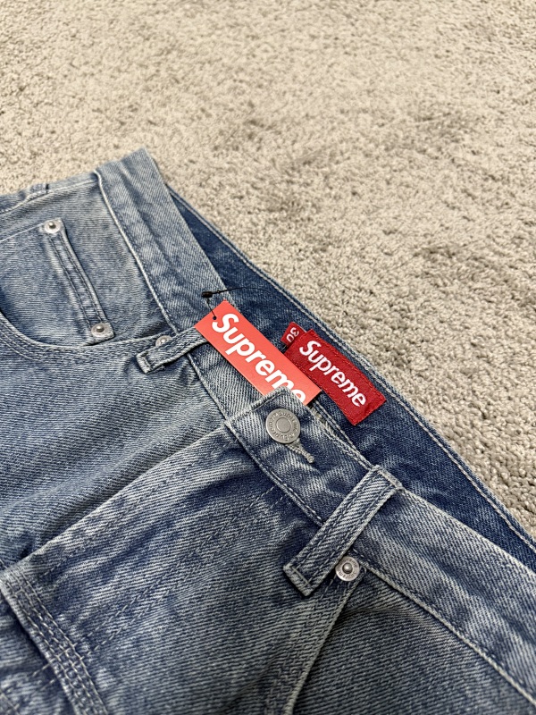 Supreme S Logo Loose Fit Denim 'Washed Blue' 5