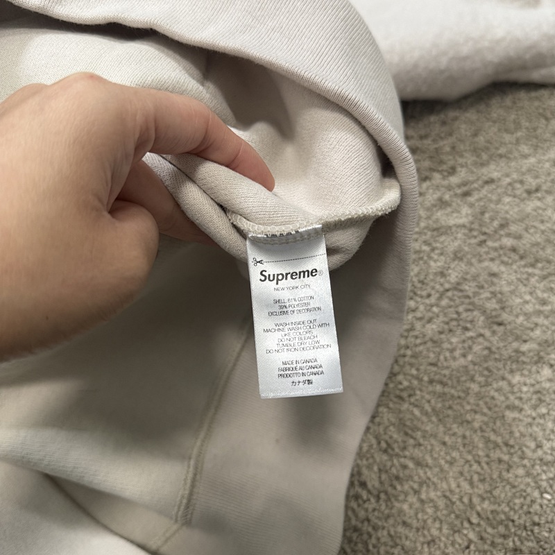 Supreme Pilled Cream Zip Hoodie