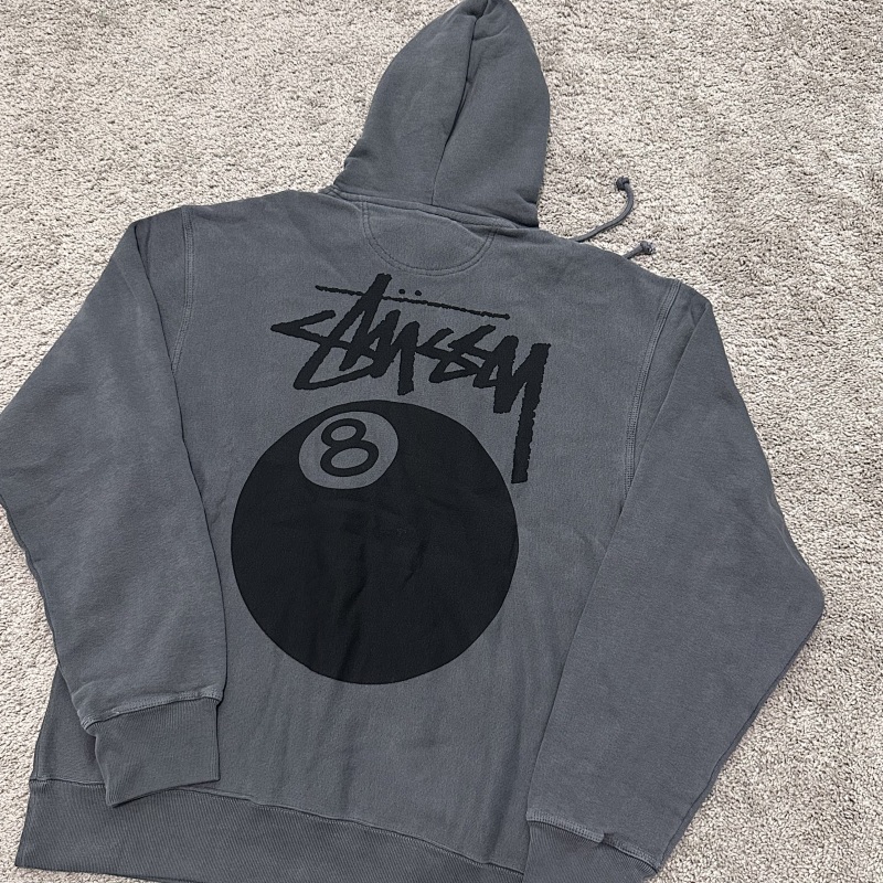 Stu 8Ball Pig. Dyed Hoodie Black 2