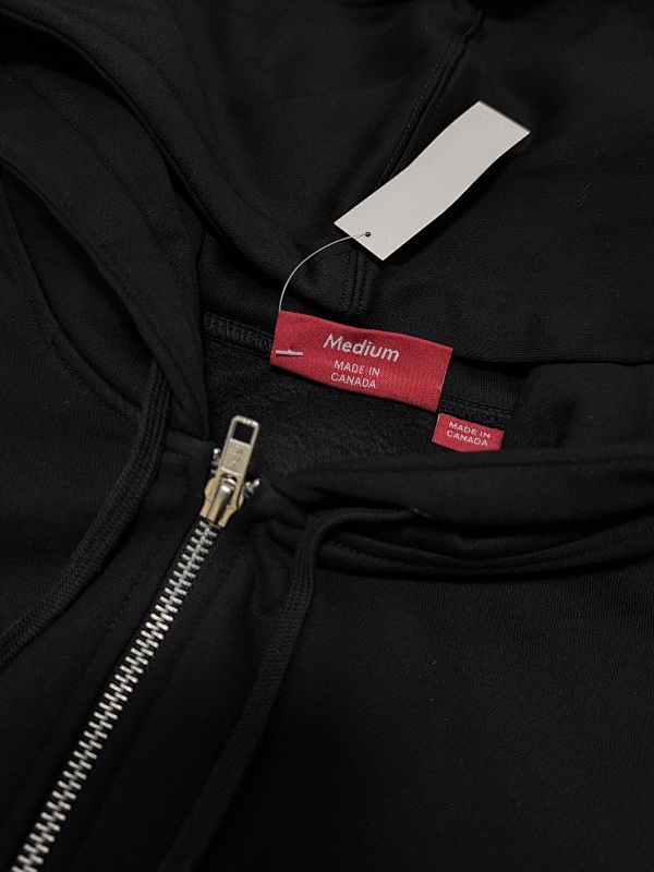 Grey/Black Sup Small Box Zip-Up Hooded Sweatshirt 8