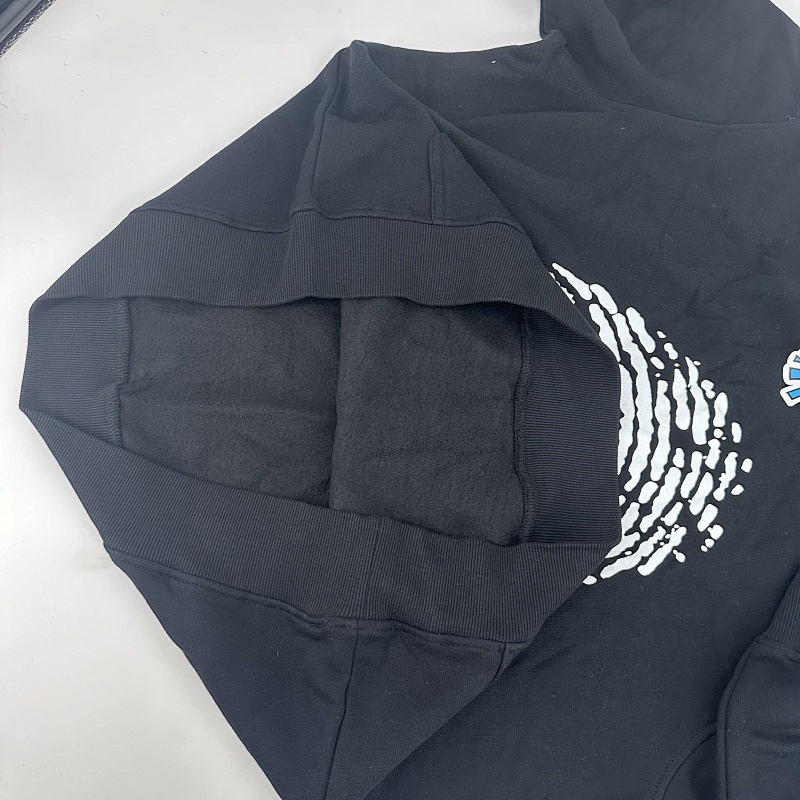 Finger Print Hoodie Black 3