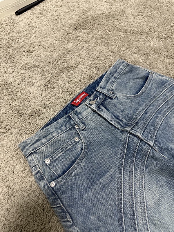 Supreme S Logo Loose Fit Denim 'Washed Blue' 7