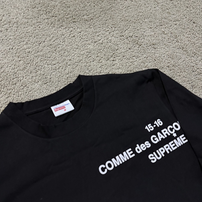 Sup CDG Long Sleeve Tee Black/White[size One Up Pls] 3