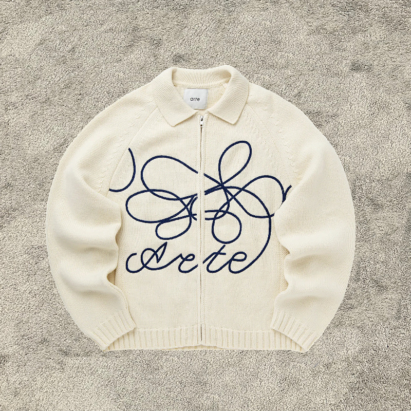 Ate Cardigan Flower Round Knit Green 8
