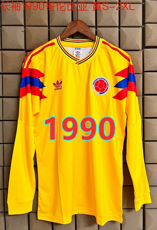 1990 Colombia Home Retro Long Sleeve Jersey
