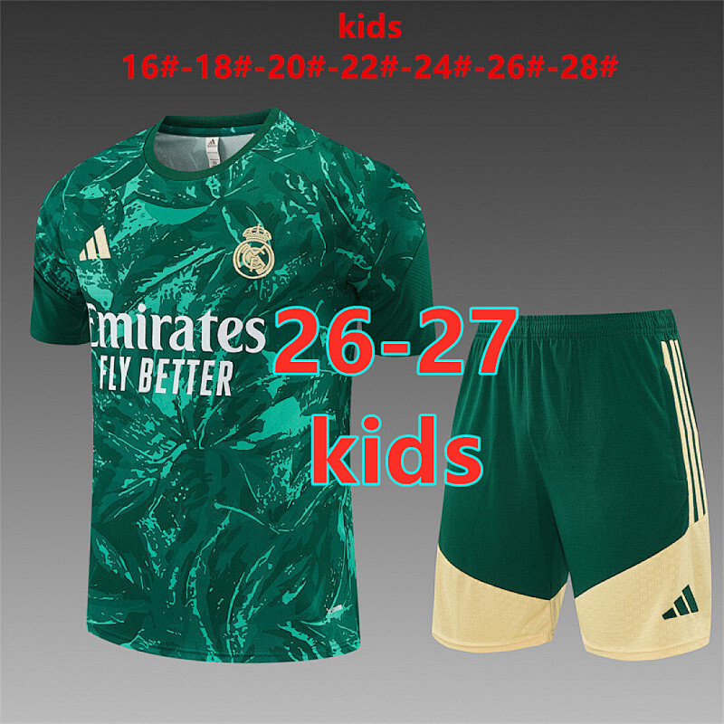 Real Madrid Kids Short Sleeve Tracksuit 16#-28#
