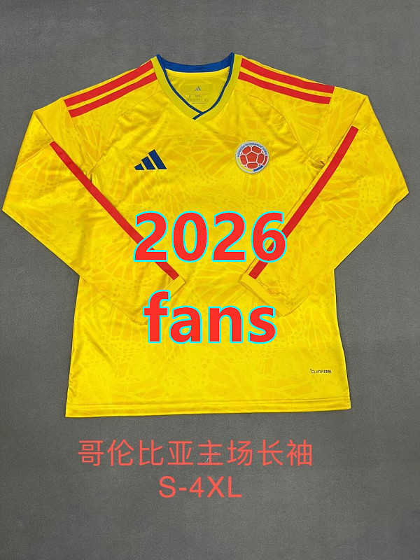 2026 Colombia Home Fans 16 Team Long Jersey 16