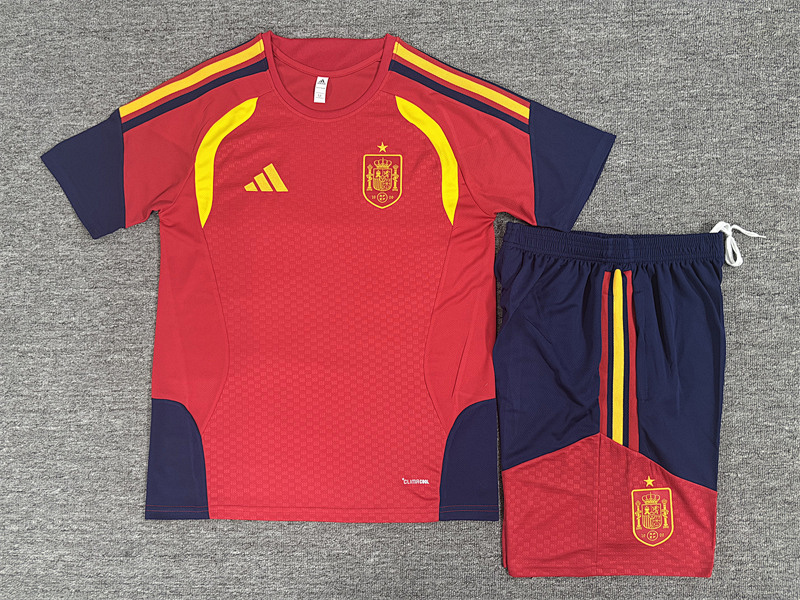 2026 Spain Kids Short Sleeve Tracksuit Kit 16#-28# · 3