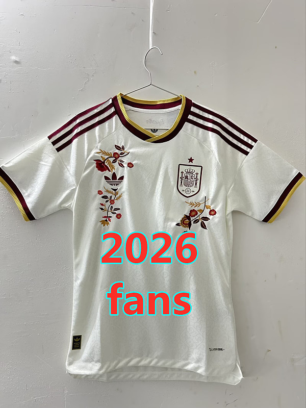 2026 Spain Away Fans Embroidery Patterns Jersey · 2
