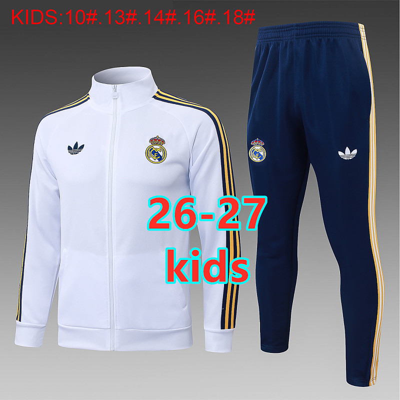 Real Madrid Kids Long Zipper Jacket 10#-18#