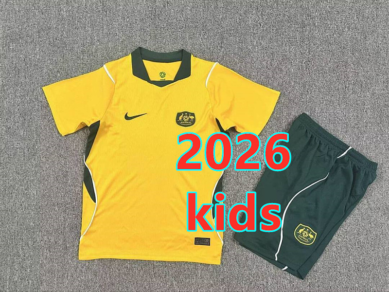 2026 Australia Home Kids Jersey+shorts Kit 16#-28# · 2