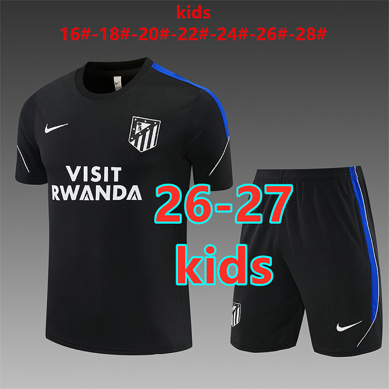 Atletico Madrid Kids Short Sleeve Tracksuit 16#-28#