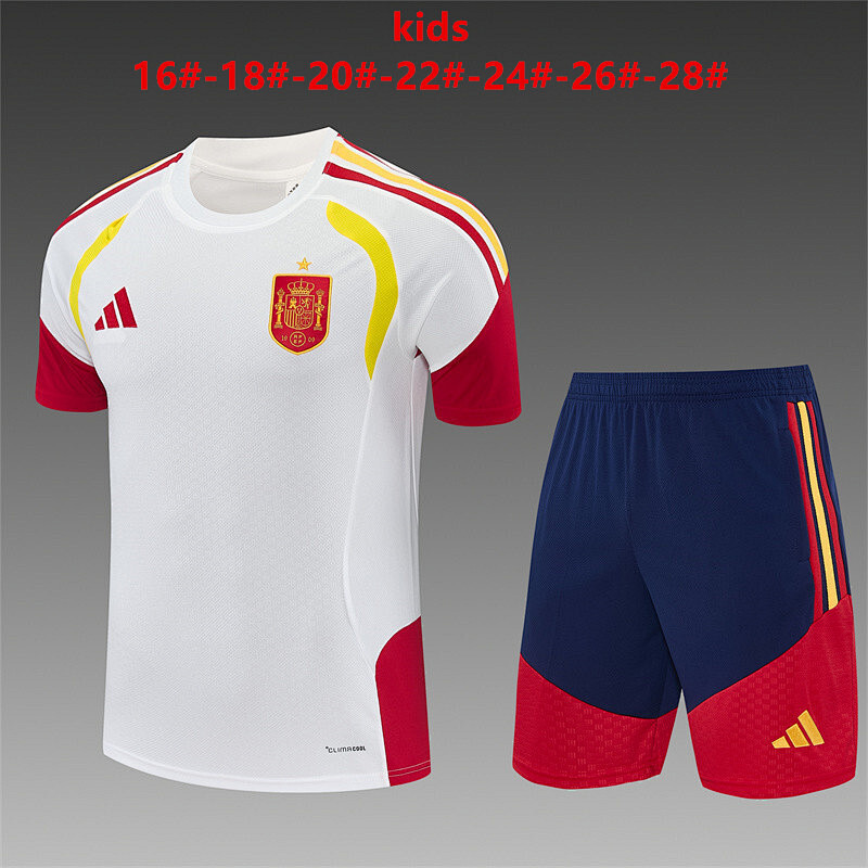 2026 Spain Kids Short Sleeve Tracksuit Kit 16#-28# · 4
