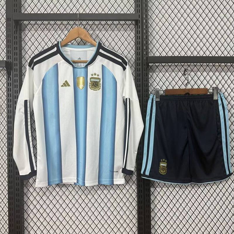 2026 Argentina Home Kids Long 8 Teams Kit 16#-28# 8 · 3
