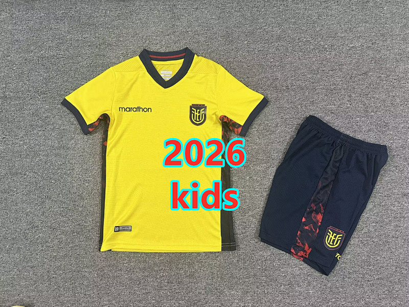 2026 Ecuador Home Kids Jersey+shorts Kit 16#-28# · 2