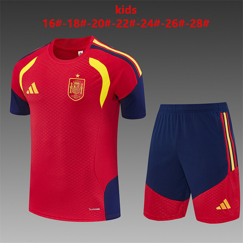 2026 Spain Kids Short Sleeve Tracksuit Kit 16#-28# · 4