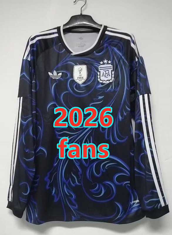2026 Argentina Away Fans Long Sleeve Jersey · 2