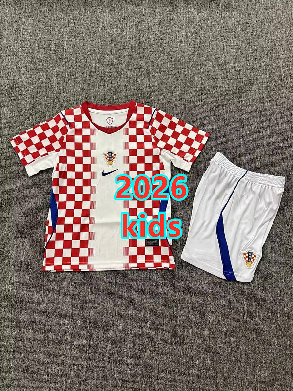 2026 Croatia Home Kids Jersey+shorts Kit 16#-28# · 2