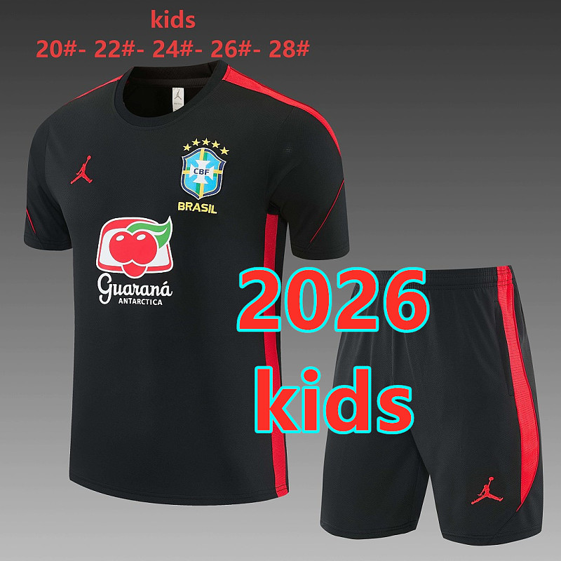 2026 Brazil Kids Short Sleeve Tracksuit 20#-28#