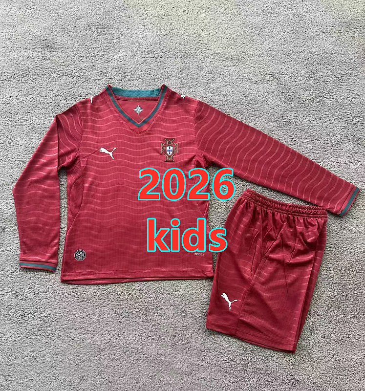 2026 Portugal Home Kids Long 32 Teams Kit 16#-28# 16 · 4