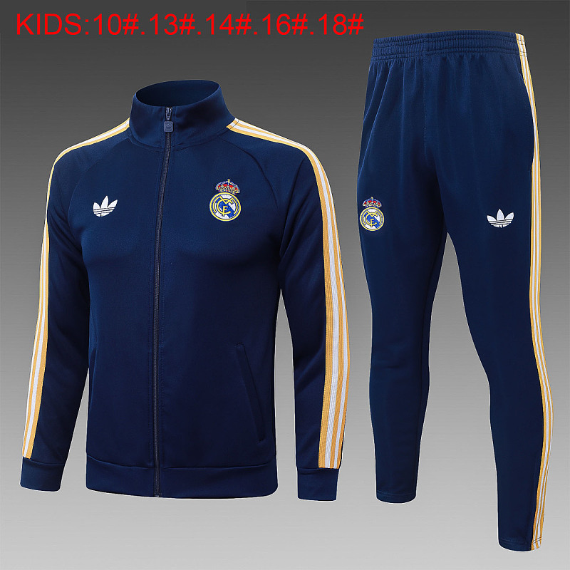Real Madrid Kids Long Zipper Jacket 10#-18# · 4