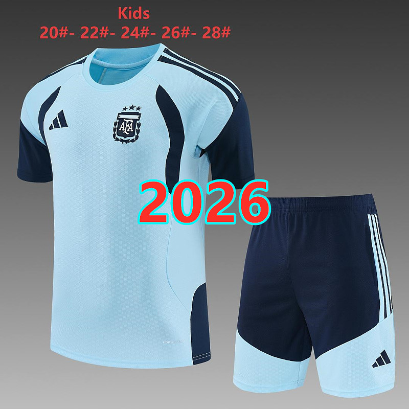 2026 Argentina Kids Short Sleeve Tracksuit 20#-28#