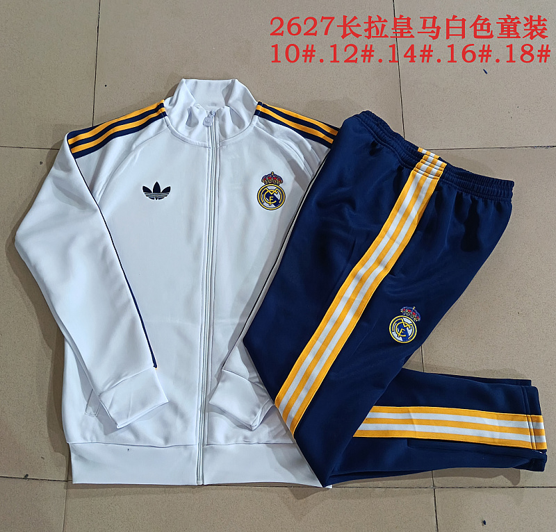 Real Madrid Kids Long Zipper Jacket 10#-18# · 3