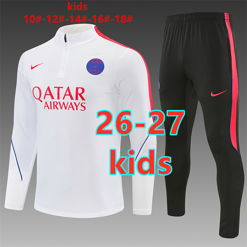Paris Psg Kids Long Sleeve Tracksuit 10#-18#