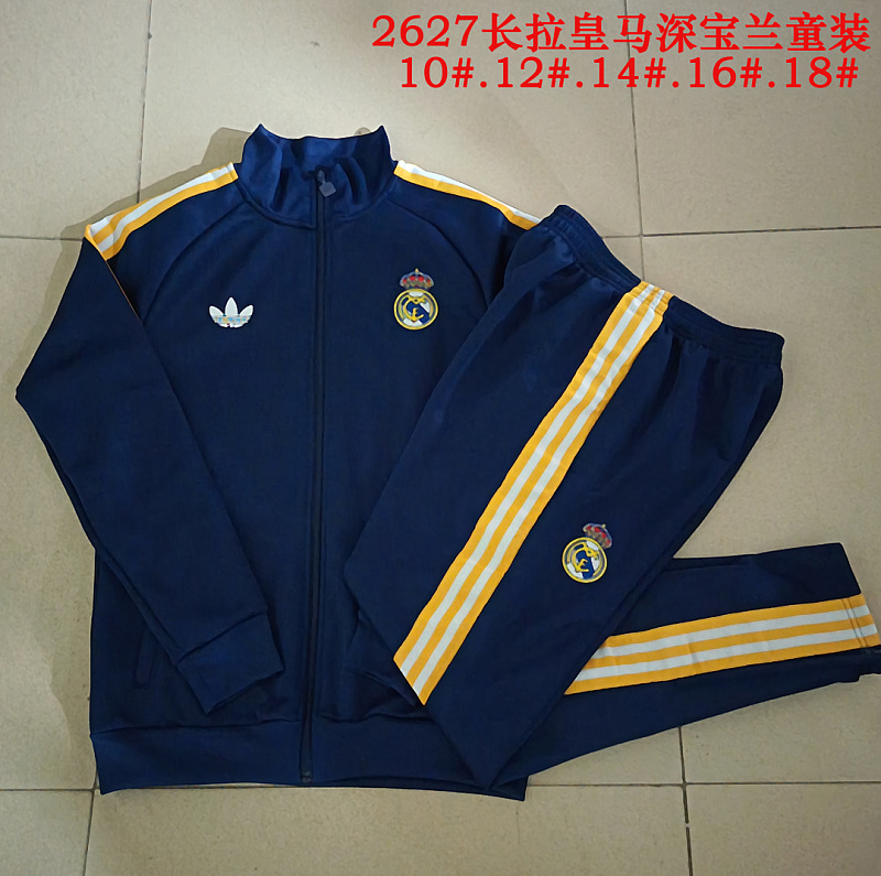 Real Madrid Kids Long Zipper Jacket 10#-18# · 5