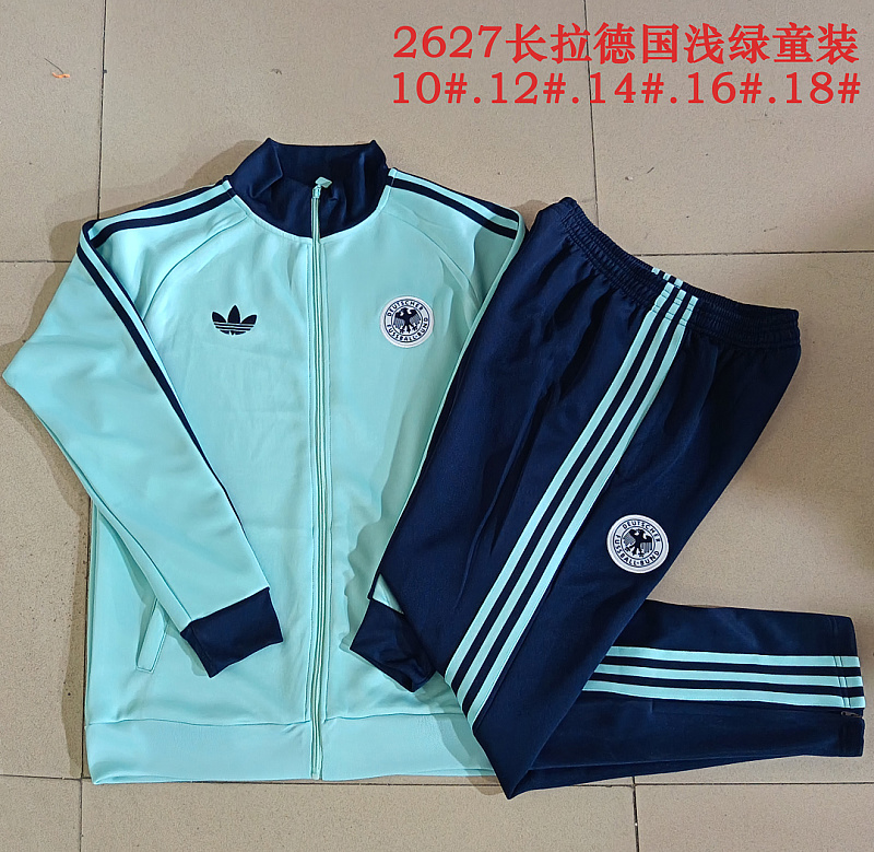 2026 Germany Kids Long Zipper Jacket 10#-18# · 4