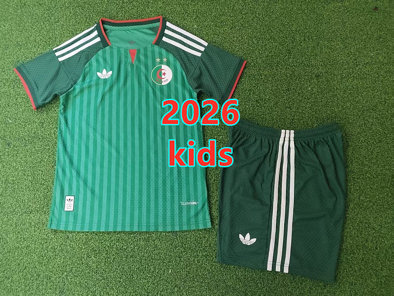 2026 Algeria Away Kids Player Version Jersey+shorts Kit 16#-28# · 4
