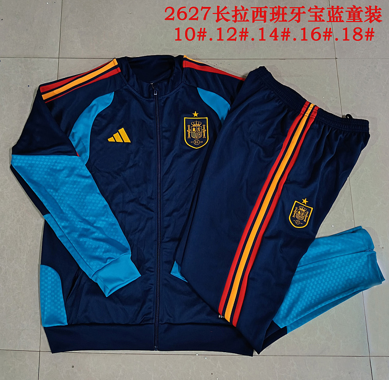 2026 Spain Kids Long Zipper Jacket 10#-18# · 4