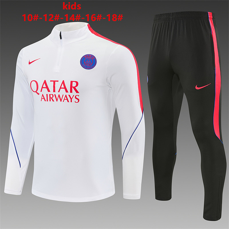Paris Psg Kids Long Sleeve Tracksuit 10#-18# 4