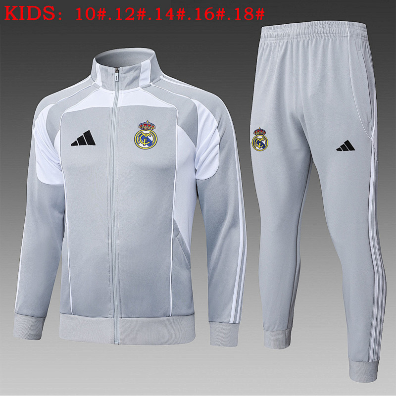 Real Madrid Kids Long Zipper Jacket 10#-18# · 5