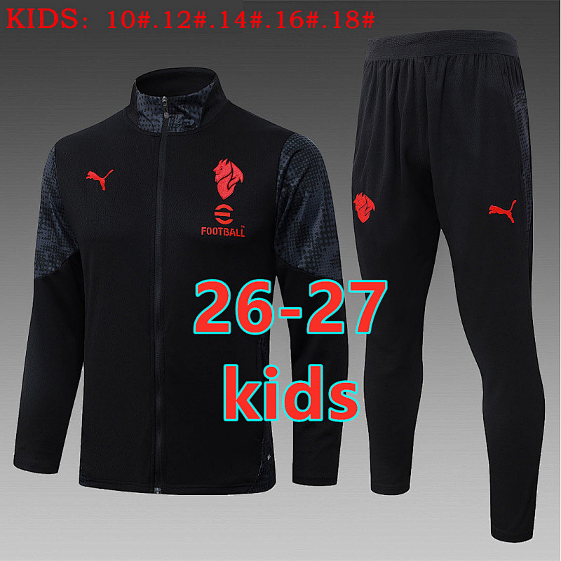 Ac Milan Kids Long Zipper Jacket 10#-18# Ac