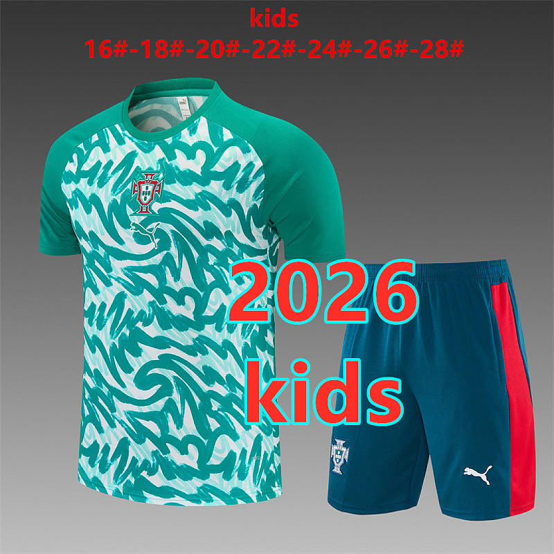 2026 Portugal Kids Short Sleeve Tracksuit 16#-28#