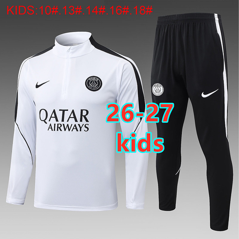 Paris Psg Kids Long Sleeve Tracksuit #10-#18