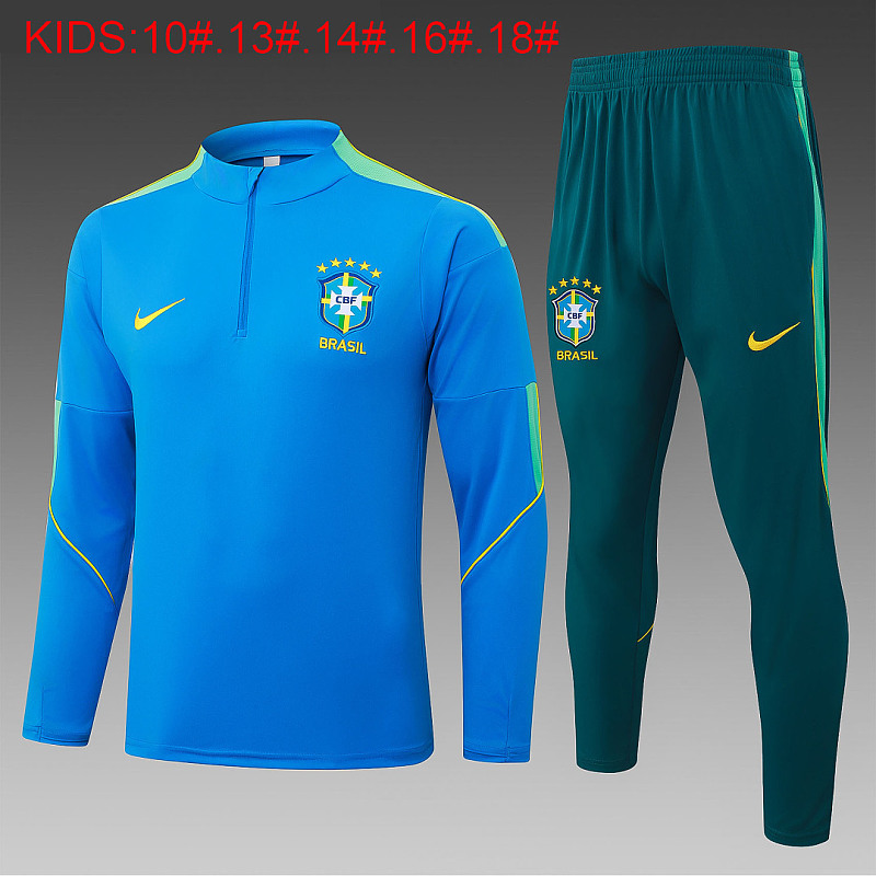 2026 Brazil Kids Long Sleeve Tracksuit 10-#18 · 5