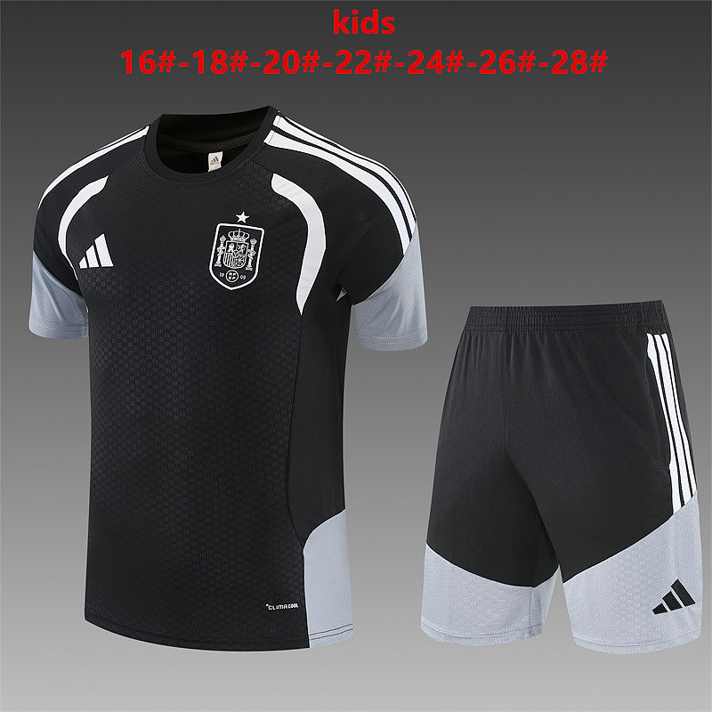 2026 Spain Kids Short Sleeve Tracksuit Kit 16#-28# · 3