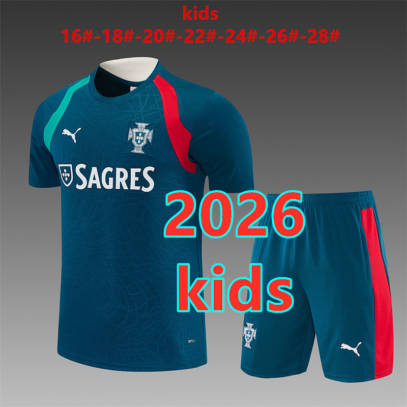 2026 Portugal Kids Short Sleeve Tracksuit 16#-28#