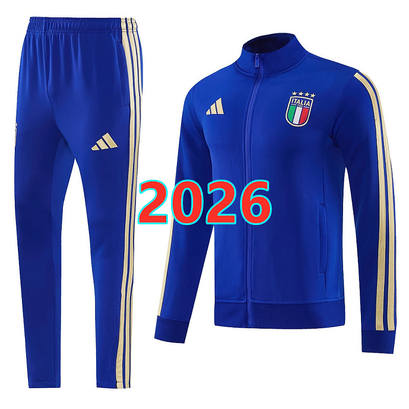 2026 Italy Long Zipper Jacket+pants Kit
