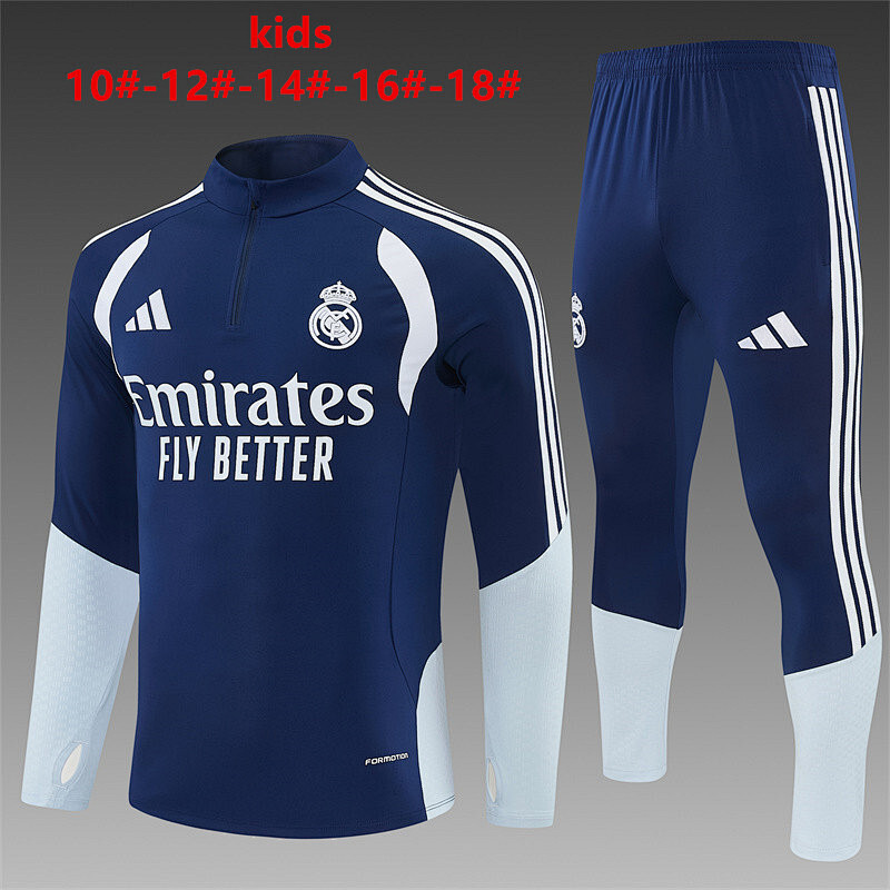 Real Madrid Kids Long Sleeve Tracksuit 10#-18# · 3
